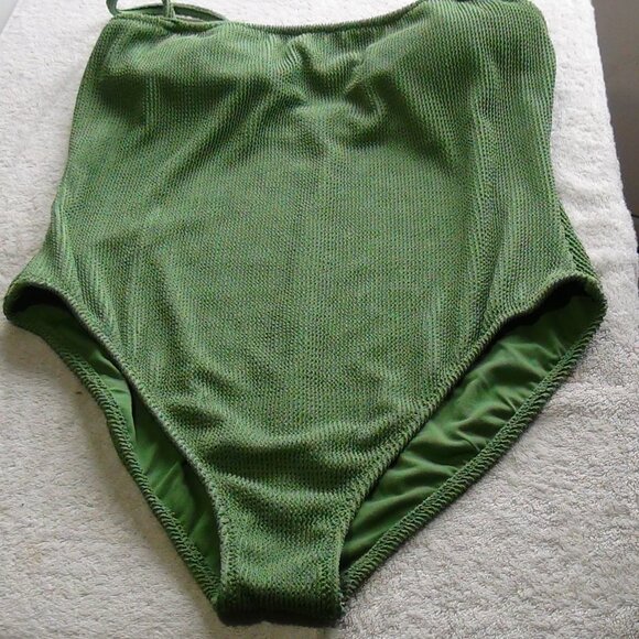 Shade & Shore Swimwear Womens Full Coverage One Piece Pucker Green XS,S,M,L,XL - Picture 2 of 16